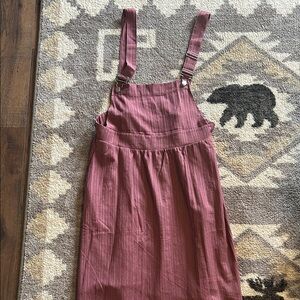 Burgundy Suspender Jumper Dress